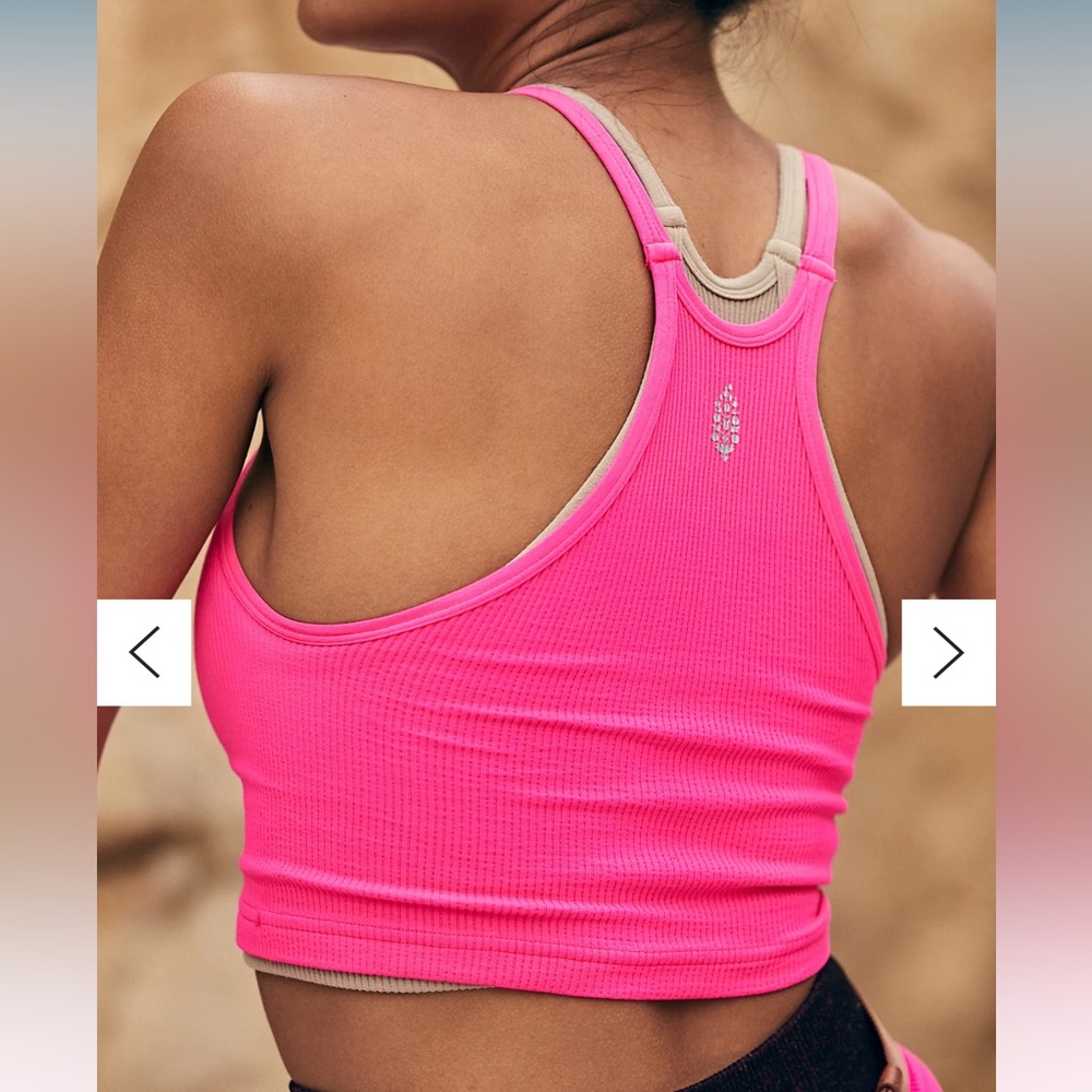 FP Movement by Free People Pink and Tan Tank Top